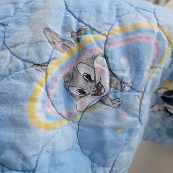 Looney Tunes Space Neighbors Blue Baby Blanket Quilt Bugs Tweety Sylvester - Picture 8 of 9